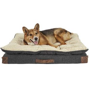 Harmony Grey Patched Pillowtop Lounger Orthopedic Dog Bed